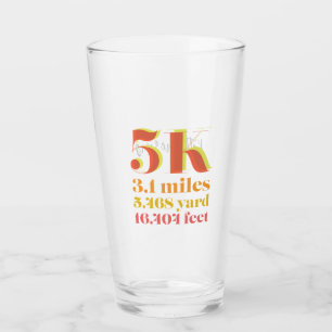 Personalized 5K Race Running Bold Text Glass