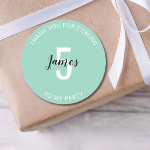 Personalized 5th 10th 20th 30th 40 Birthday Party Classic Round Sticker