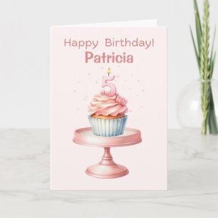 Personalized 5th Birthday Cupcake Card