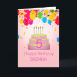 Personalized! 5th Birthday Custom Card<br><div class="desc">5th birthday card with personalization</div>
