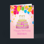 Personalized! 5th Birthday Custom Card<br><div class="desc">5th birthday card with personalization</div>