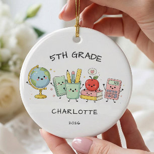 Personalized 5TH Grade Girl Ceramic Ornament
