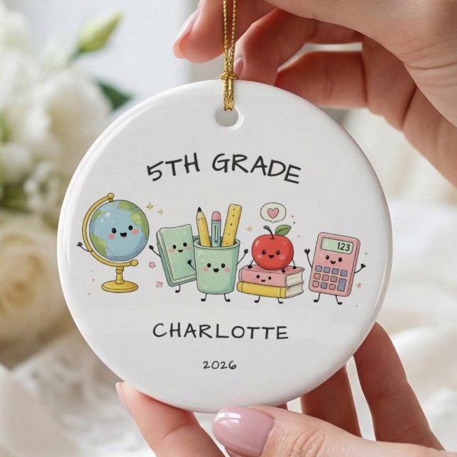 Personalized 5TH Grade Girl Ceramic Ornament (Creator Uploaded)