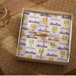 Personalized 60 and Fabulous 60th Birthday Gift  Wrapping Paper Sheet<br><div class="desc">Celebrate turning 60 in style with this fun gold and violet 60th birthday design which gives you the option to personalize. What a fun way to celebrate a sixtieth birthday party. You can change not only the name but the colour of the number (and the number itself) and the adjective....</div>