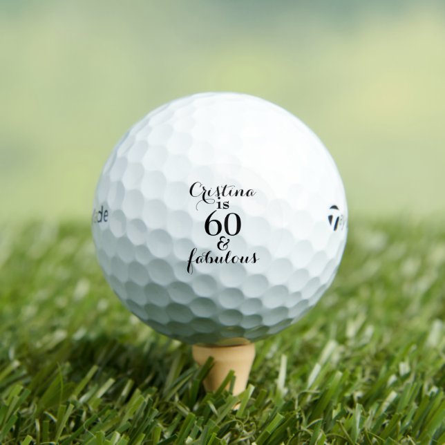 Personalized 60 & Fabulous Taylor Made Golf Balls (Insitu Tee)