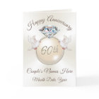Personalized 60th Anniversary Card, Diamond Theme