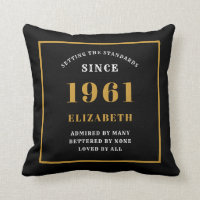 Personalized 60th Birthday 1961 Elegant Chic Black