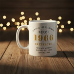 Personalized 60th Birthday 1966 Add Name Elegant Coffee Mug<br><div class="desc">Personalized birthday mug for those born in 1966. Easily customize the text to the front and the interior of this birthday coffee mug using the template provided. Part of the setting standards range of designs.</div>