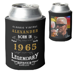 Personalized 60th Birthday Add Name Year Photo Can Cooler