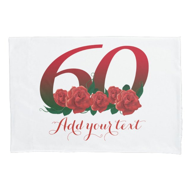 Personalized 60th birthday add text pillow cover (Front)