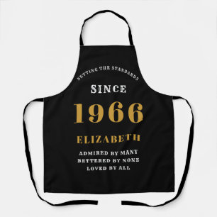 Personalized 60th Birthday Apron - Black & Gold 