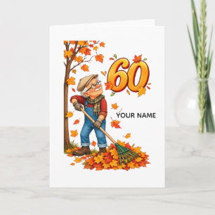 Personalized 60th Birthday Autumn Card