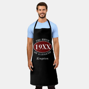 Personalized 60th Birthday Birth Of A Legend Black Apron