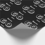 Personalized 60th Birthday Black Wrapping Paper<br><div class="desc">60 yrs old b-day black and white gift wrap paper.</div>