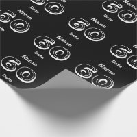 Personalized 60th Birthday Black Wrapping Paper