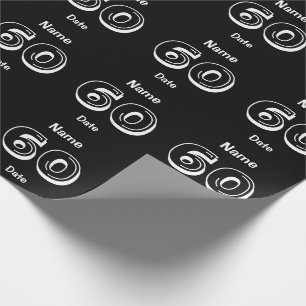 Personalized 60th Birthday Black Wrapping Paper