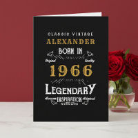 Personalized 60th Birthday Born 1966 Vintage Black