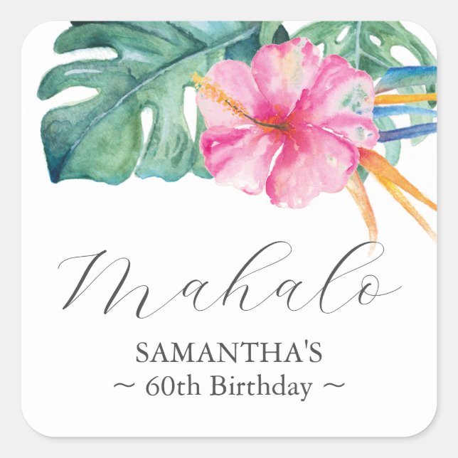 Personalized 60th Birthday Favour Stickers (Front)