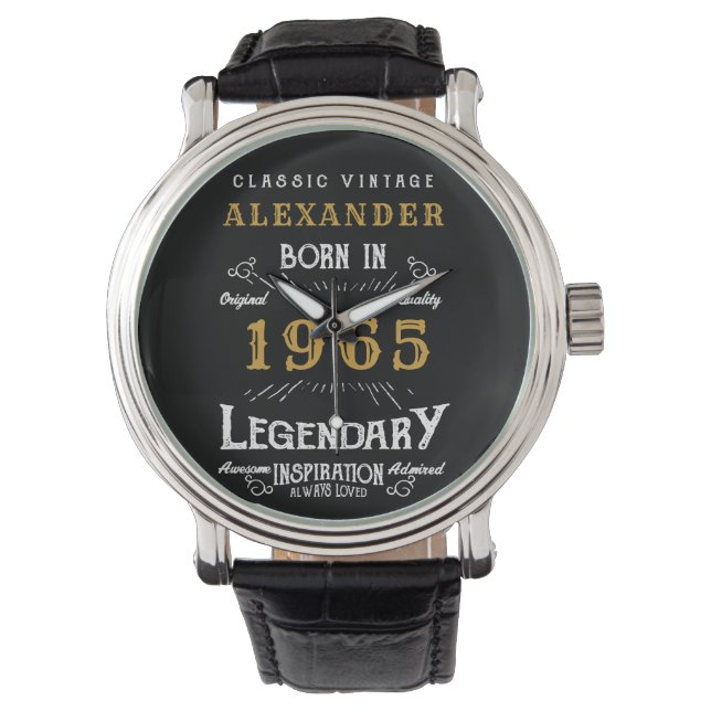 Personalized 60th Birthday Or Retirement Born 1965 Watch (Front)