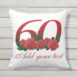 Personalized 60th birthday Outdoor Throw Pillow