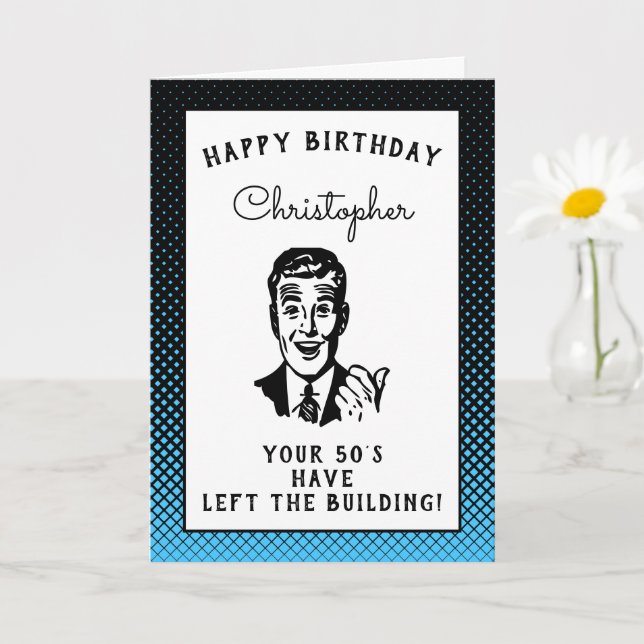 Personalized 60th Birthday Over The Hill Funny Card (Small Plant)