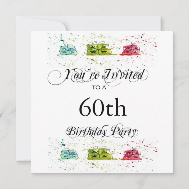 Personalized 60th Birthday Party Invitations (Front)