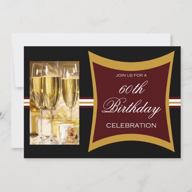 Personalized 60th Birthday Party Invitations (Front)