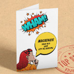 Personalized 60th Birthday Vintage Comic Funny Card<br><div class="desc">Say happy birthday and have some fun with this vintage retro style halftone style comic book birthday card with that "over the hill" vibe. Easily customized using the template provided.</div>