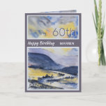 Personalized 60th Mountain Scenic Birthday Card<br><div class="desc">Mountain scene 60th Birthday Greetings Card. Fully customizable Name and Age.  Everyone loves this personal touch!</div>