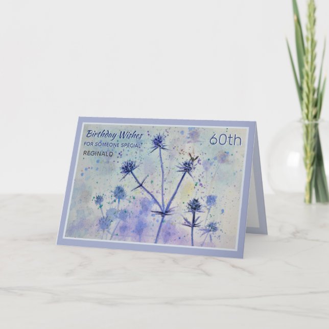 Personalized 60th Summer Wildflower Birthday Card (Front)