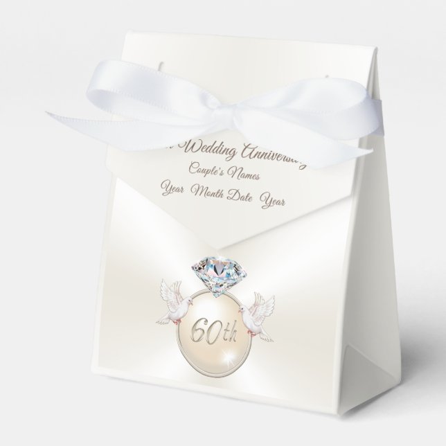 Personalized 60th Wedding Anniversary Favours Boxe Favor Box (Front Side)