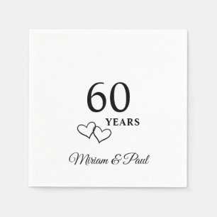 Personalized 60th Wedding Anniversary Party Napkin