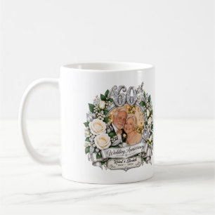 Personalized 60th Wedding Anniversary Photo Coffee Mug