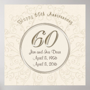 Personalized 60th Wedding Anniversary Posters