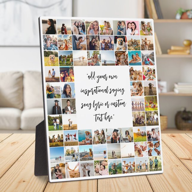 Personalized 64 Photo Collage With Quote Plaque (Creator Uploaded)