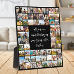 Personalized 64 Photo Collage With Quote Plaque<br><div class="desc">Create your own personalized photo plaque featuring 64 of your pictures alongside custom quote,  song lyric or other text in elegant script calligraphy.</div>