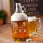 Personalized 64oz Monogrammed Glass Beer Growler