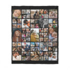 Personalized 65 Photo Collage Fleece Blanket