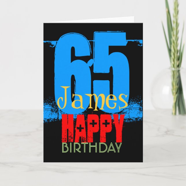 Personalized 65th Birthday Greeting Card (Front)