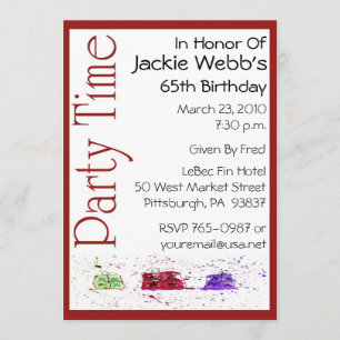 Personalized 65th Birthday Party Invitation