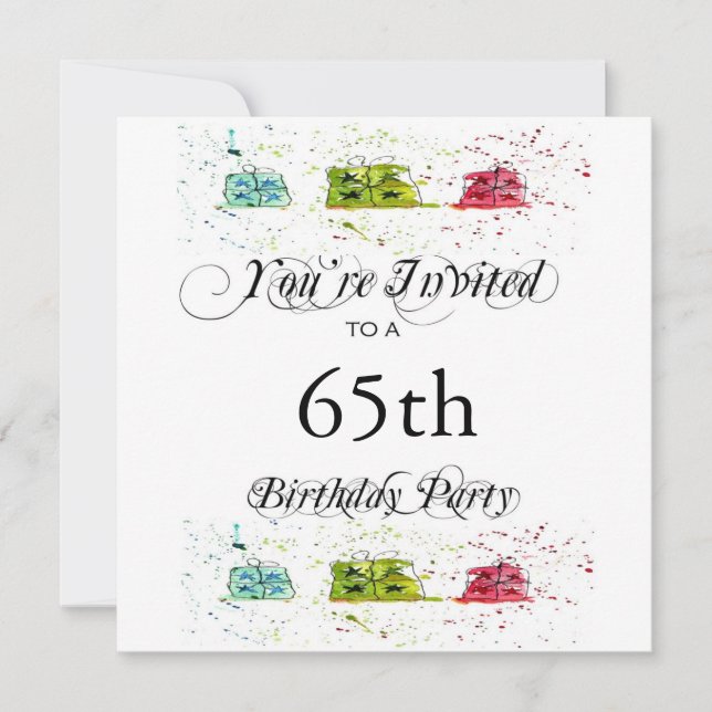 Personalized 65th Birthday Party Invitations (Front)