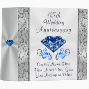 Personalized 65th Wedding Anniversary Photo Album Binder