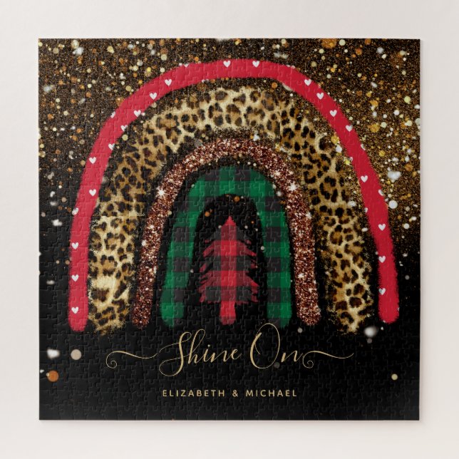 Personalized 676 Piece JIGSAW Christmas Rainbow Jigsaw Puzzle (Vertical)