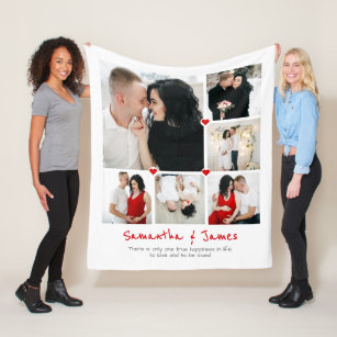 Personalized 6-photo blanket with names & quote