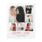 Personalized 6-photo blanket with names & quote