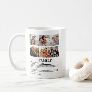 Personalized 6 Photo Collage Family Definition Coffee Mug