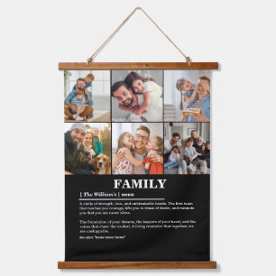 Personalized 6 Photo Collage Family Definition Hanging Tapestry
