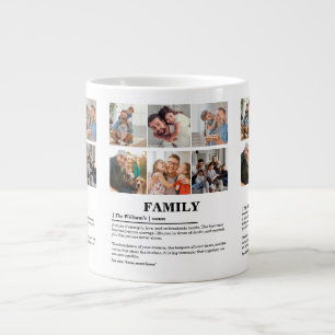 Personalized 6 Photo Collage Family Definition Large Coffee Mug