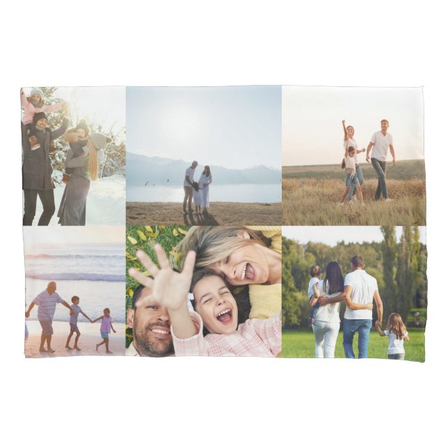 Personalized 6 Photo Collage Pillowcase (Front)