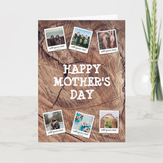 Personalized 6 Photo Custom Collage Mother's Day Card (Front)